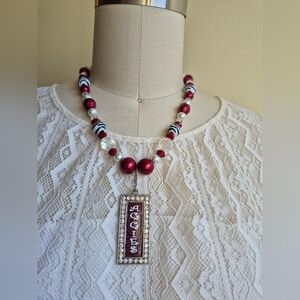 Texas A&M Aggies Red Beaded Necklace with Pendant
